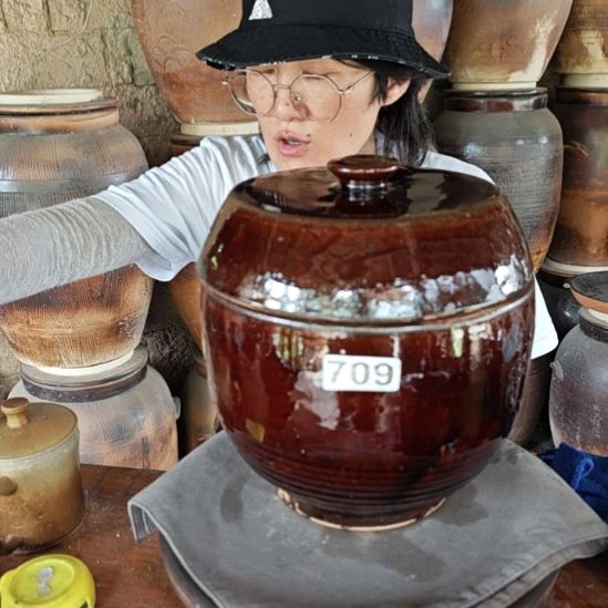 琴***宽瓷片709手工拉坯柴火烧制