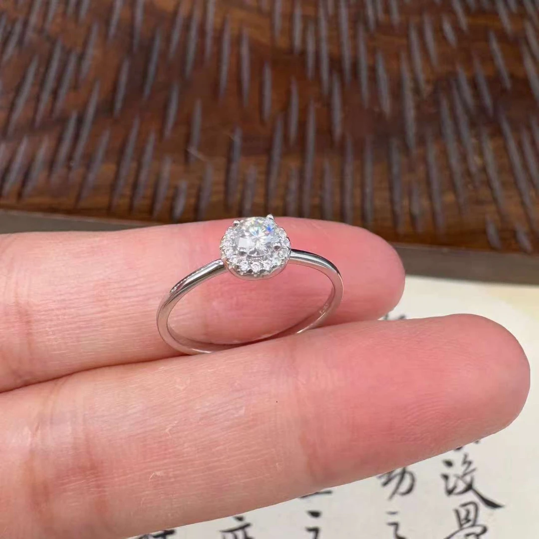 925银莫桑石戒指 【北野珠宝】S925银莫桑钻戒指-B47H-35