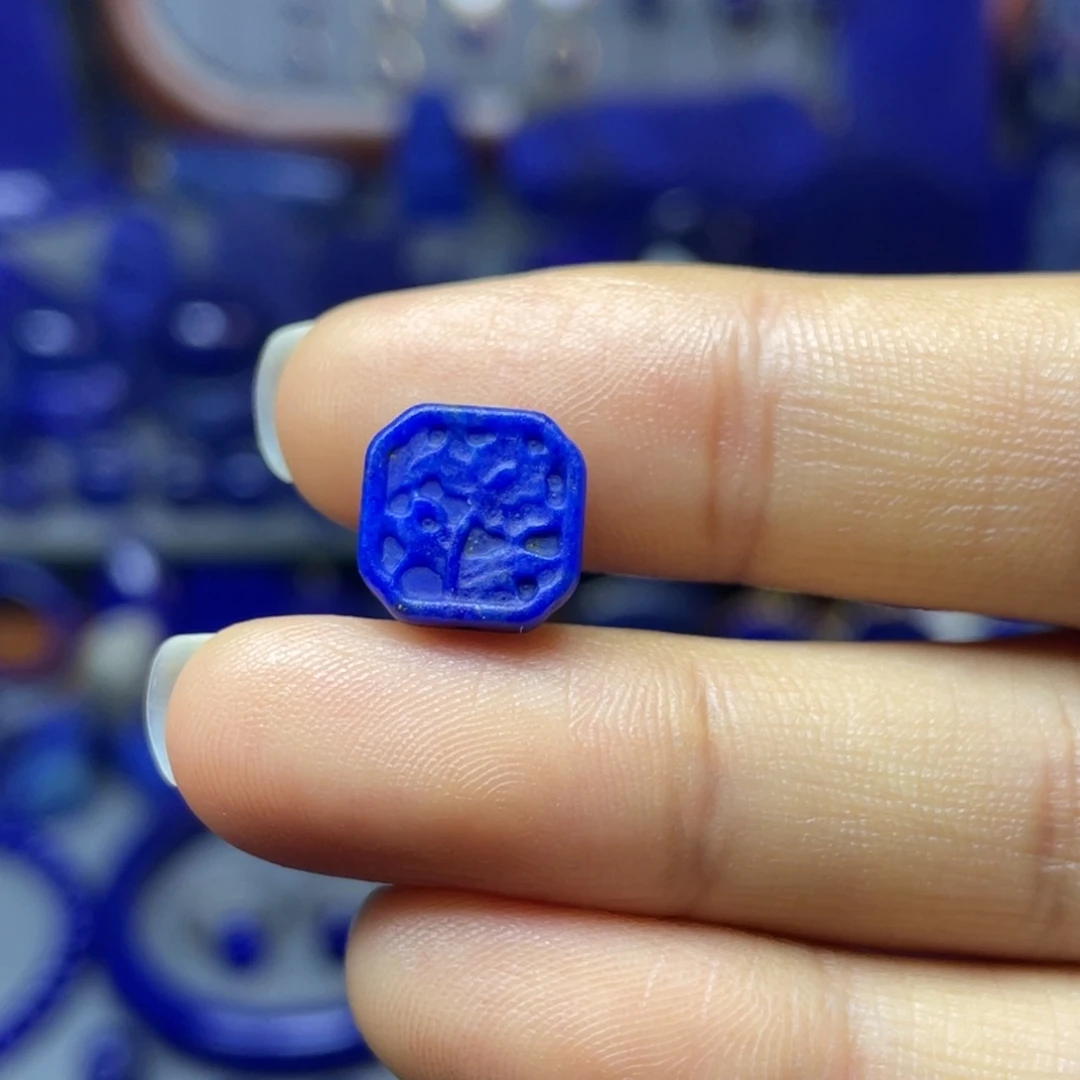 青金石未镶嵌10×10mm哑光莲花配饰