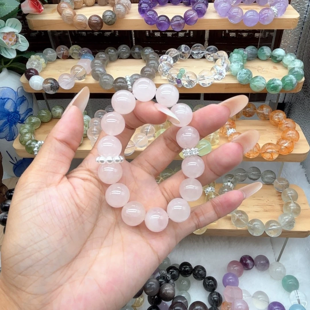 银S925镶嵌手链烟晶