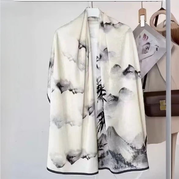 【墨竹云端】70*180长巾四季款清雅百搭款长款披肩