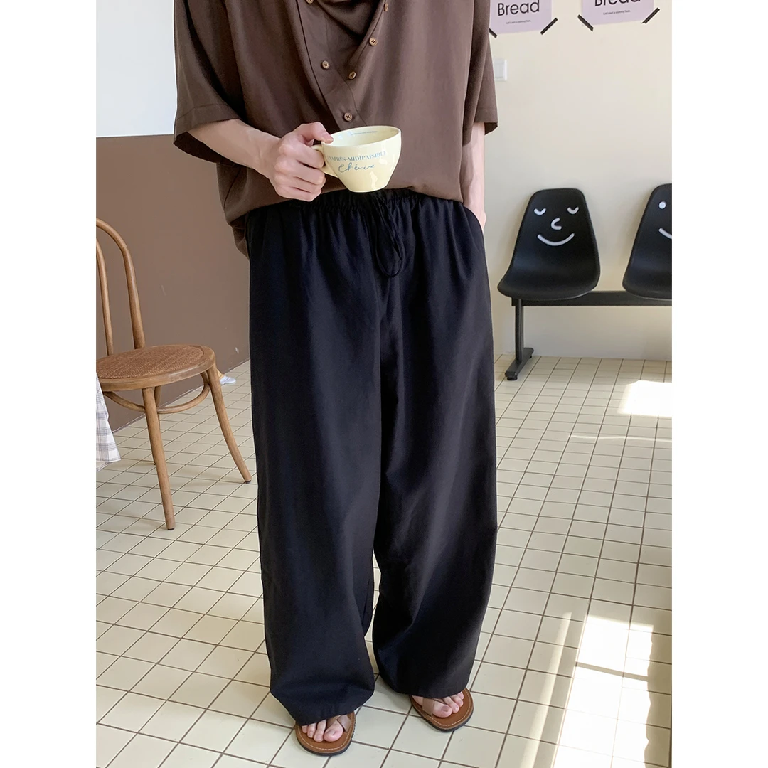 白口阳【暂停键】夏季空调薄款松紧腰休闲宽松松紧腰抽绳裤子442313