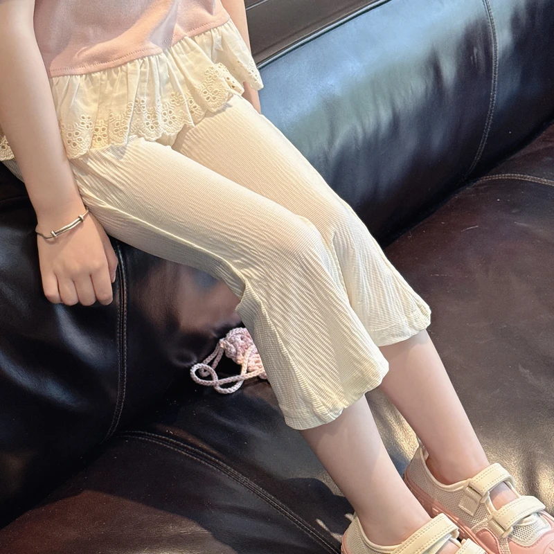 【夏凉裤】WWLL定制夏季女宝宝防蚊裤女童喇叭裤夏季薄款七八分裤