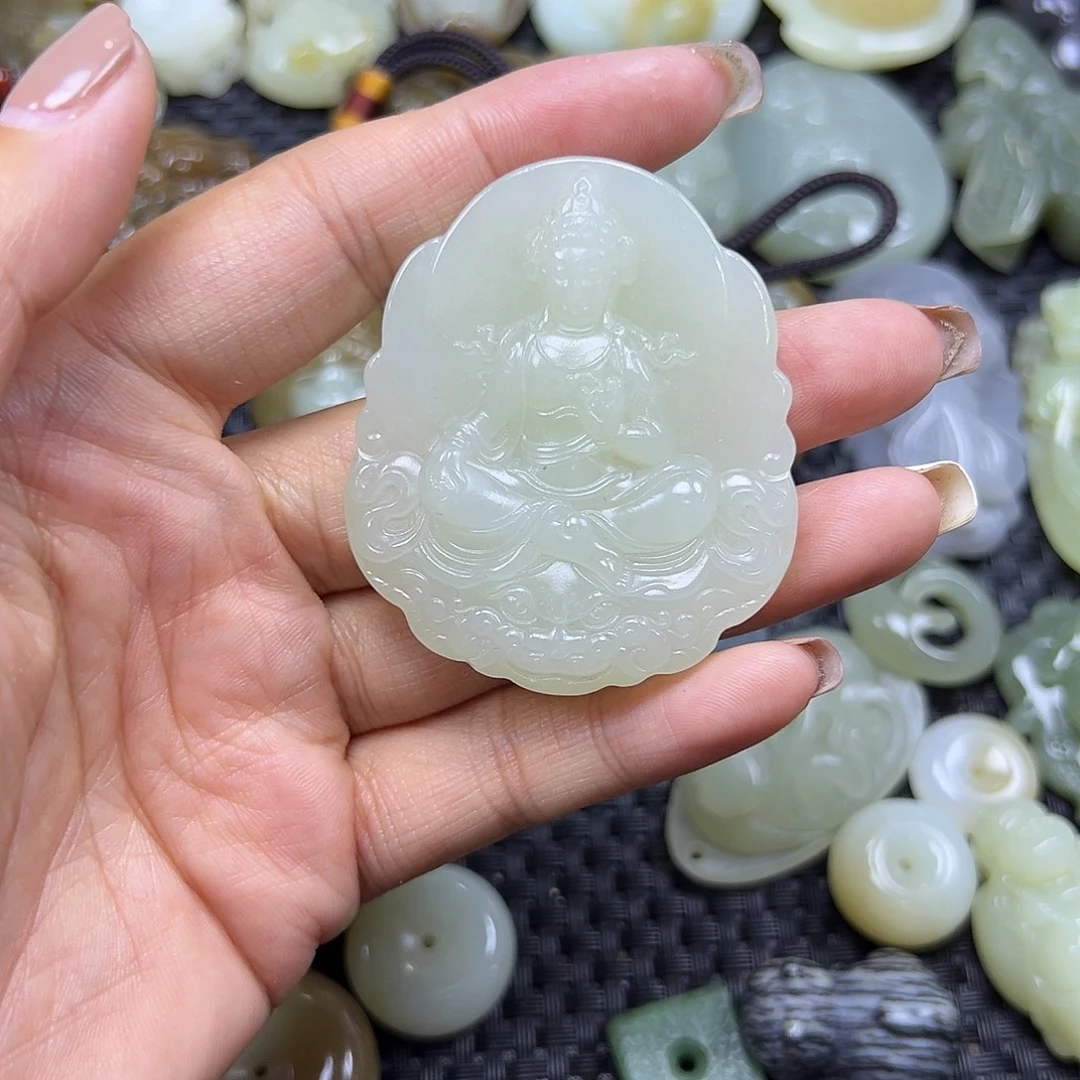 和田玉未镶嵌颈饰卡52.5