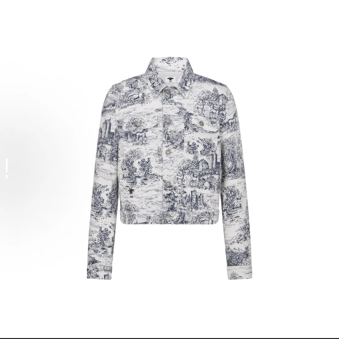 99新 DIOR/迪奥 动物园系列满印白色牛仔外套 36码  AA10056