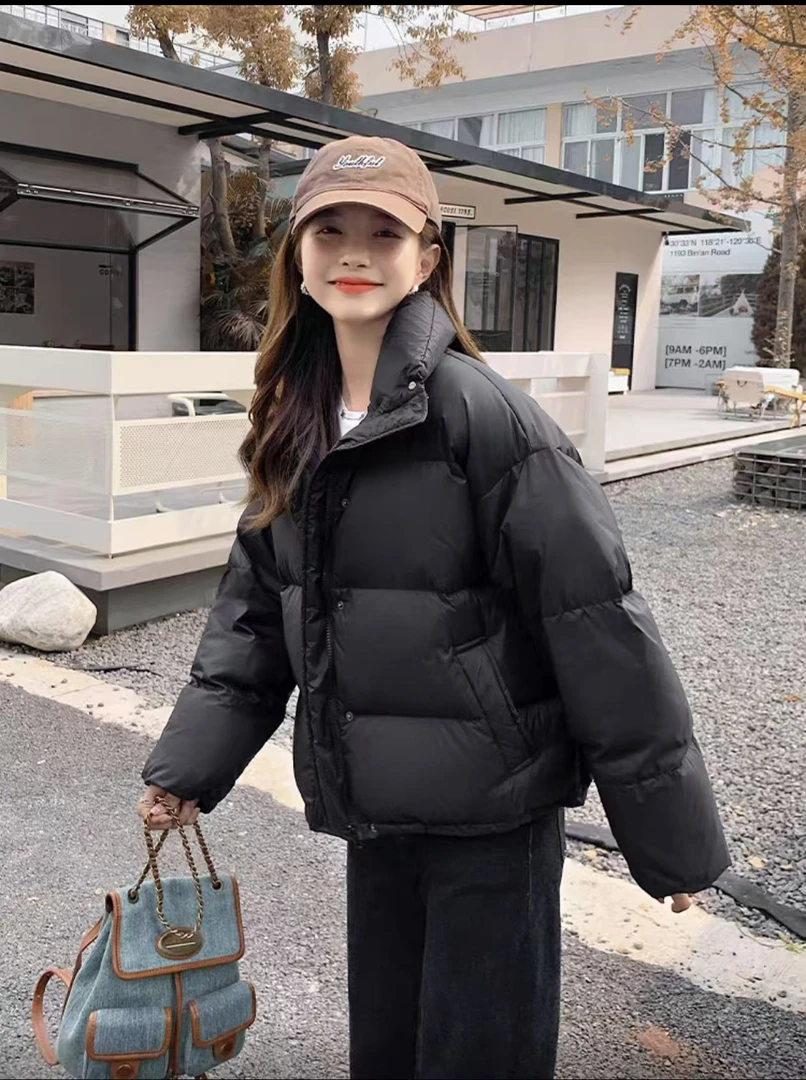 H3-韩版简约泡芙小面包羽绒服冬季百搭女