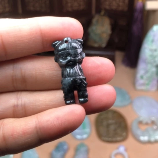 翡翠未镶嵌颈饰翡翠A货哪吒