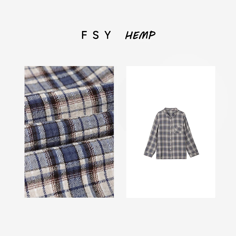 复古撞色格子衬衫长袖格纹气质薄款设计感2025045