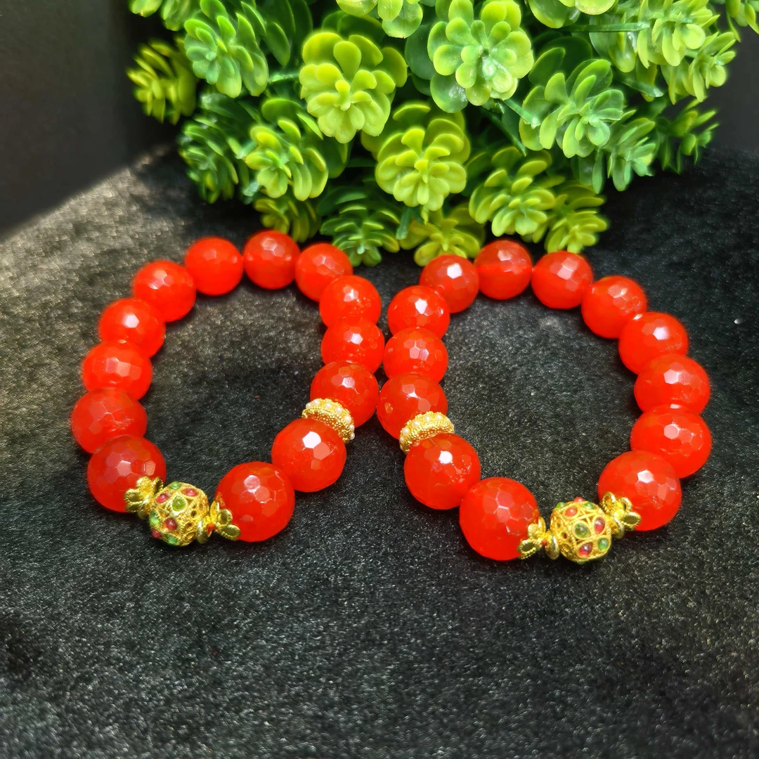 S7780【东齐珠宝】赤域丹霞龍樰参玛瑙红手串-多样性发货只发一件