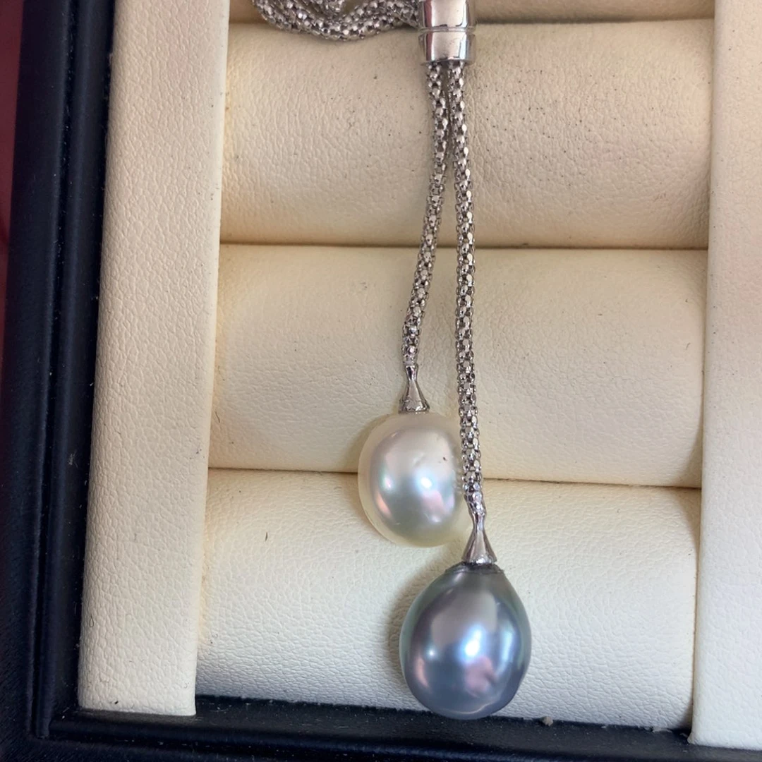海水珍珠银S925镶嵌颈饰
