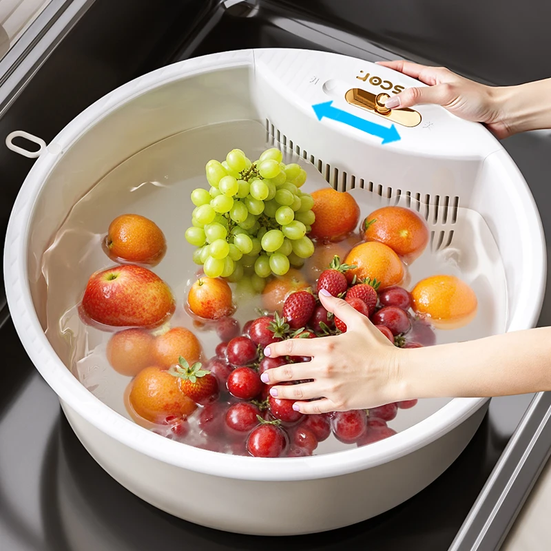 洗菜盆沥水篮厨房家用轻奢多功能洗水果蔬菜专用加厚圆形沥水神器