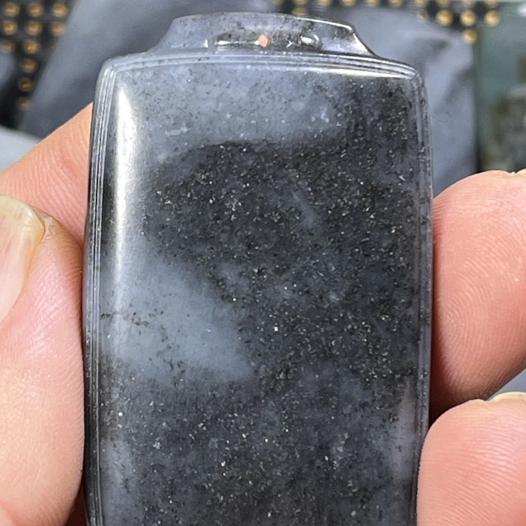 青花平安无事牌挂件玉质温润气质百搭