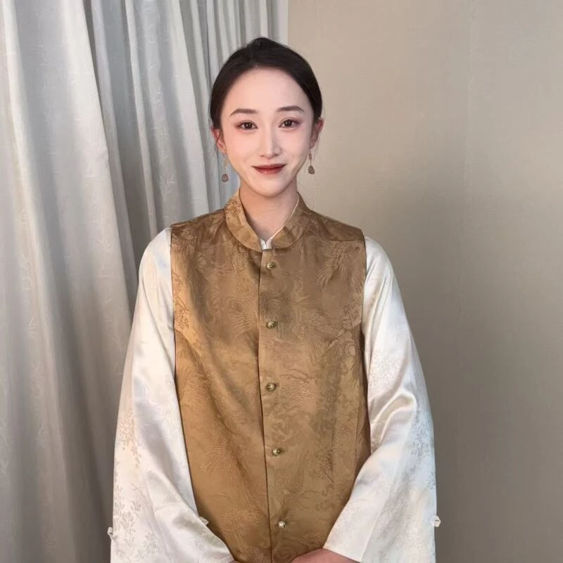 【瑞羽】2025新中式双面穿国风凤凰提花马甲HR-165