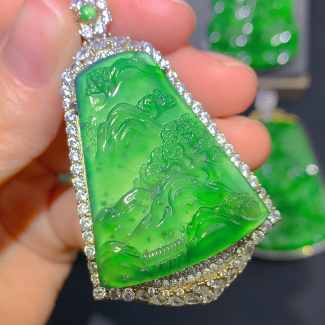 【闪购商品】翡翠吊坠(不含链)银S925镶嵌