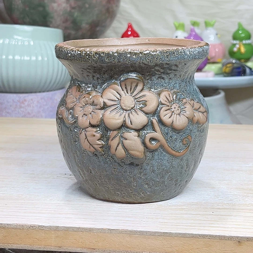 陶瓷绿植多肉微瑕花盆外口径：10*11