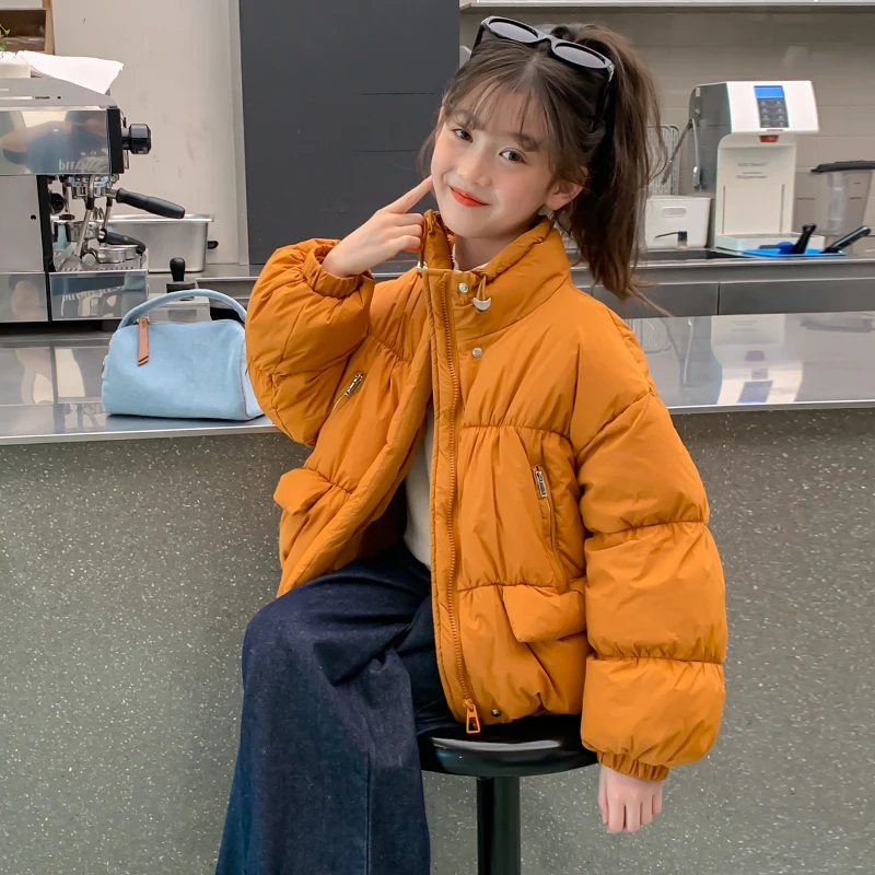 女童立领棉服冬季加厚保暖外套2025新款洋气儿童冬装短款棉袄