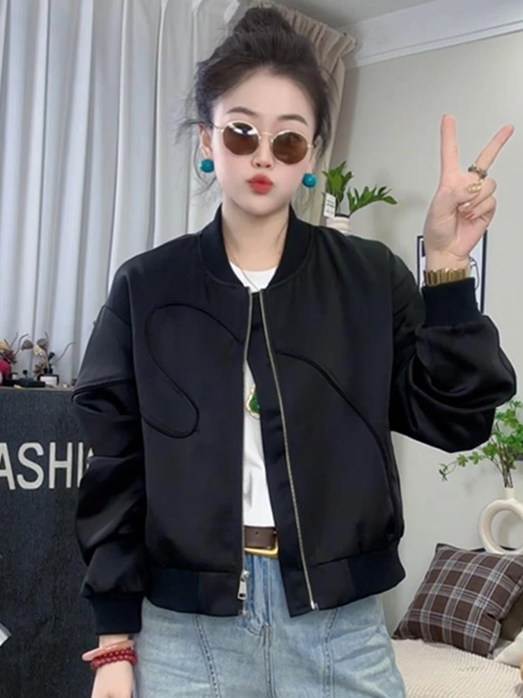 小个子高级感短款棒球服外套女2025春装新款休闲显瘦显高夹克上衣