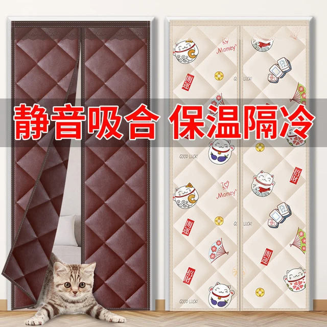 加厚棉门帘冬季家用空调保暖防风保温挡风隔音防寒免打孔隔断自吸