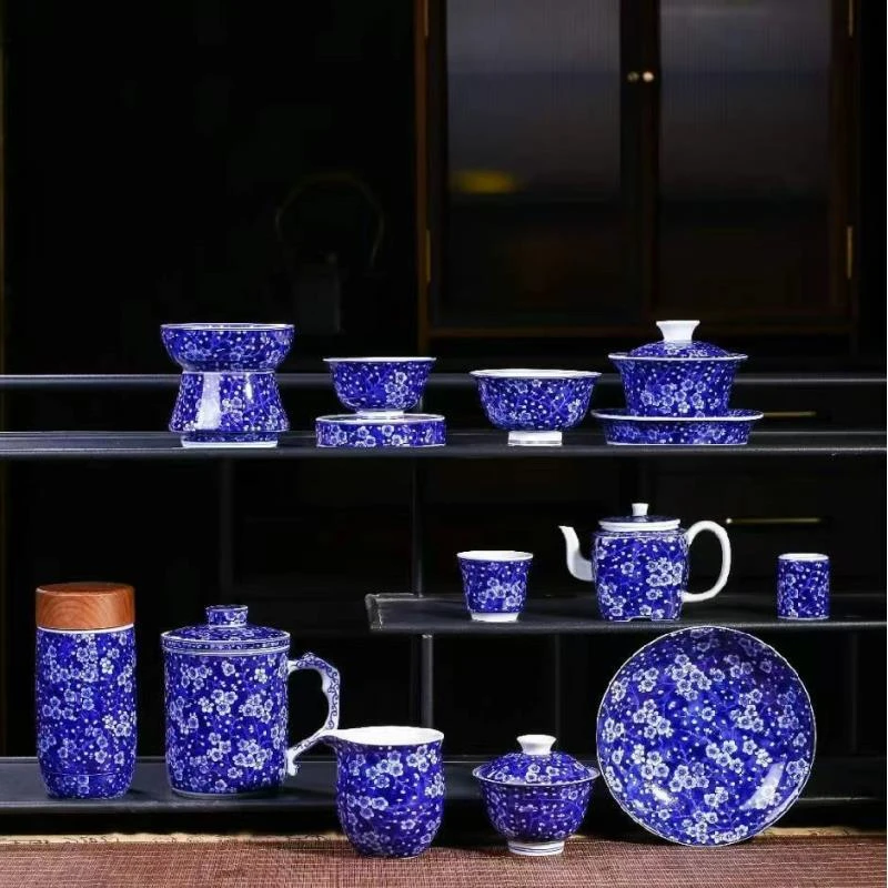 景德镇七丞堂手工制作釉下彩青花瓷冰梅高端陶瓷茶具（多款选择）