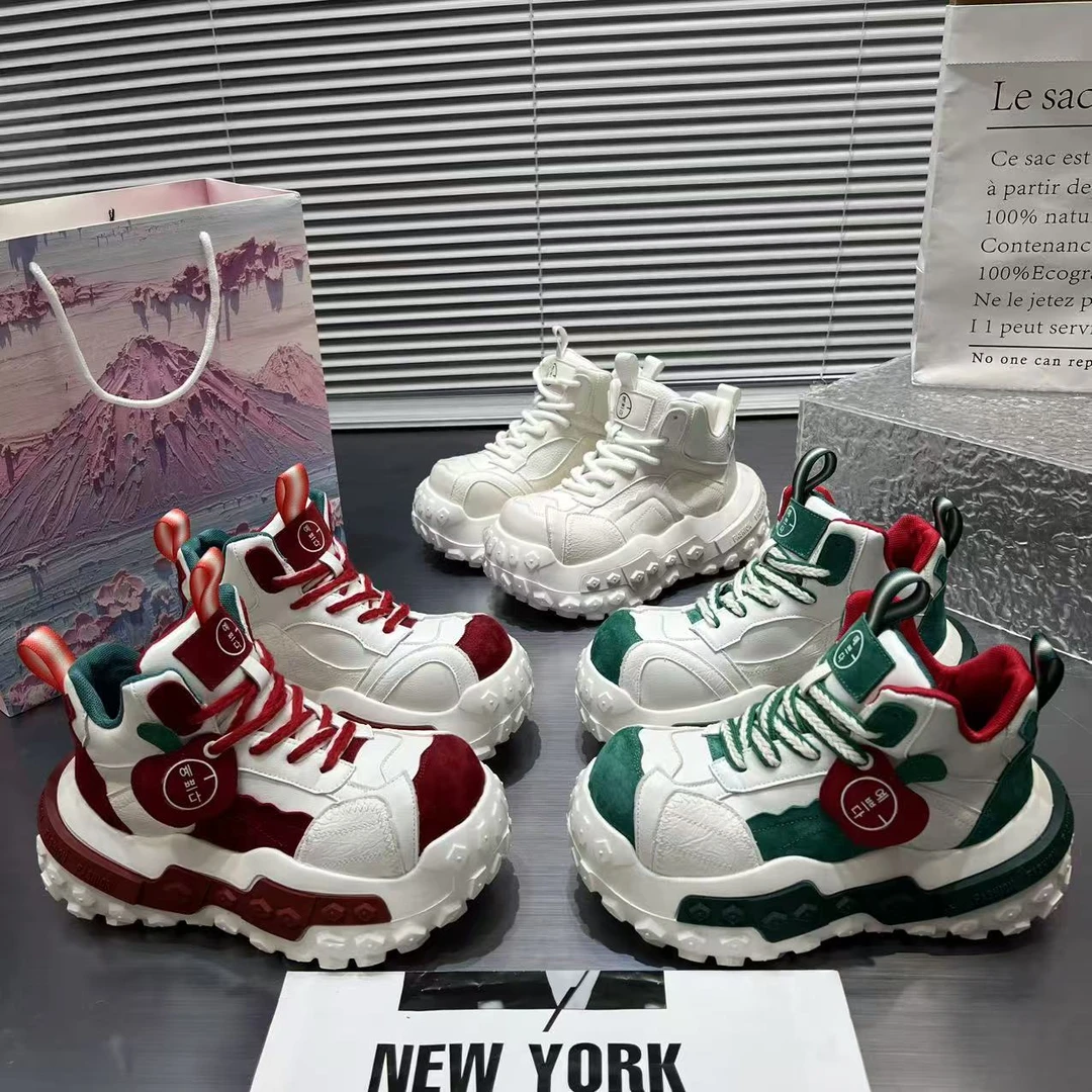 【盼】2026早春新款鸳鸯鞋复古拼色轮胎老爹鞋韩版百搭休闲爆款女鞋