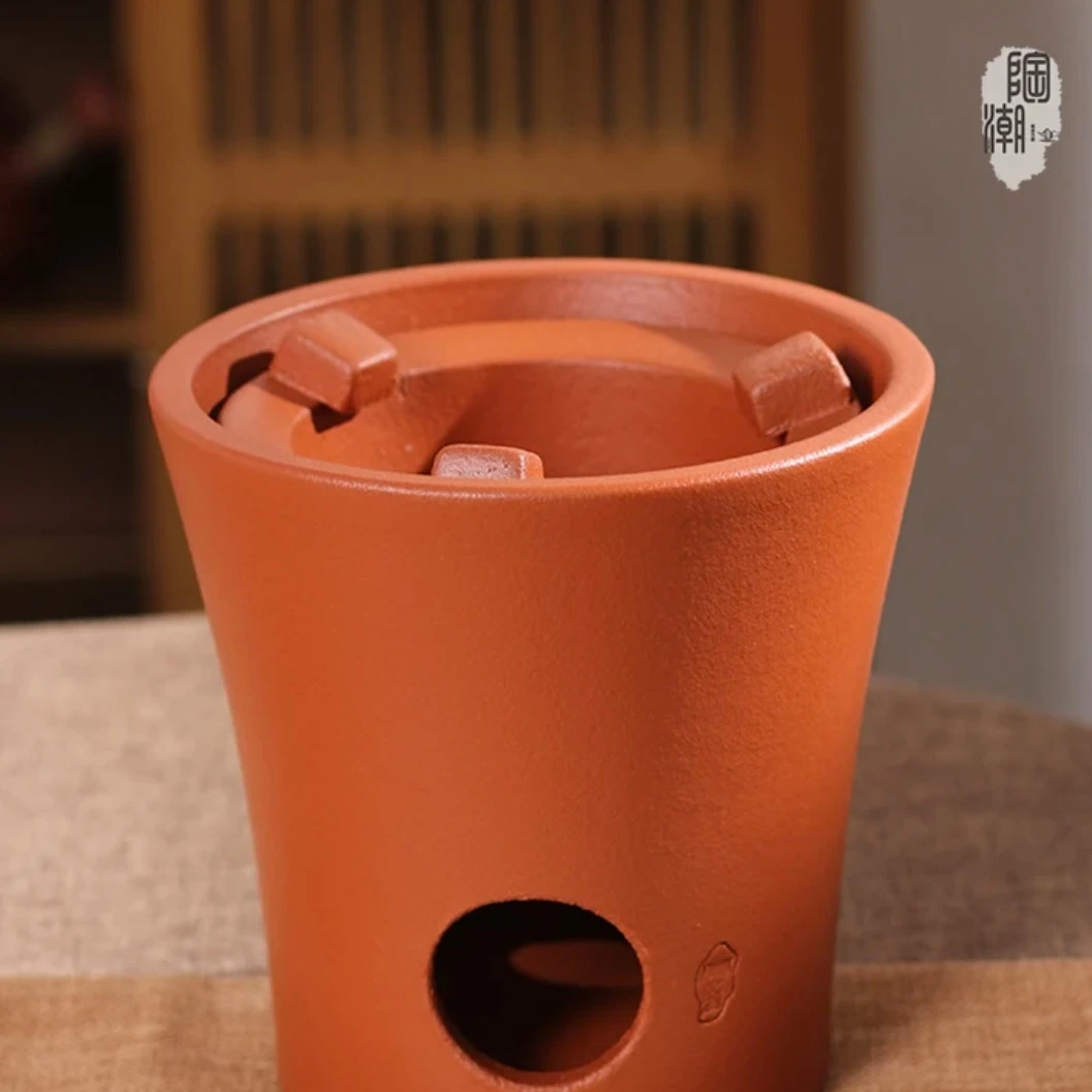 潮州工夫茶红泥中式炭炉烧水炉耐用户外炉防爆炭炉家用复古茶道