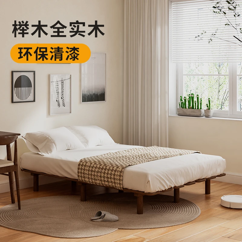工厂竖条回型榉木地台老店品读家具床实木家具