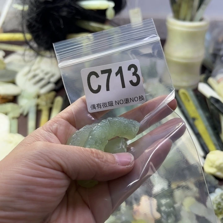 蛇纹石玉发饰合金点****6