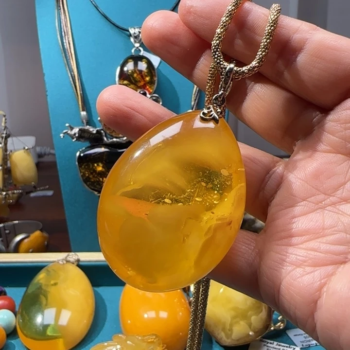 琥珀未镶嵌颈饰波兰设计款琥珀蜜蜡