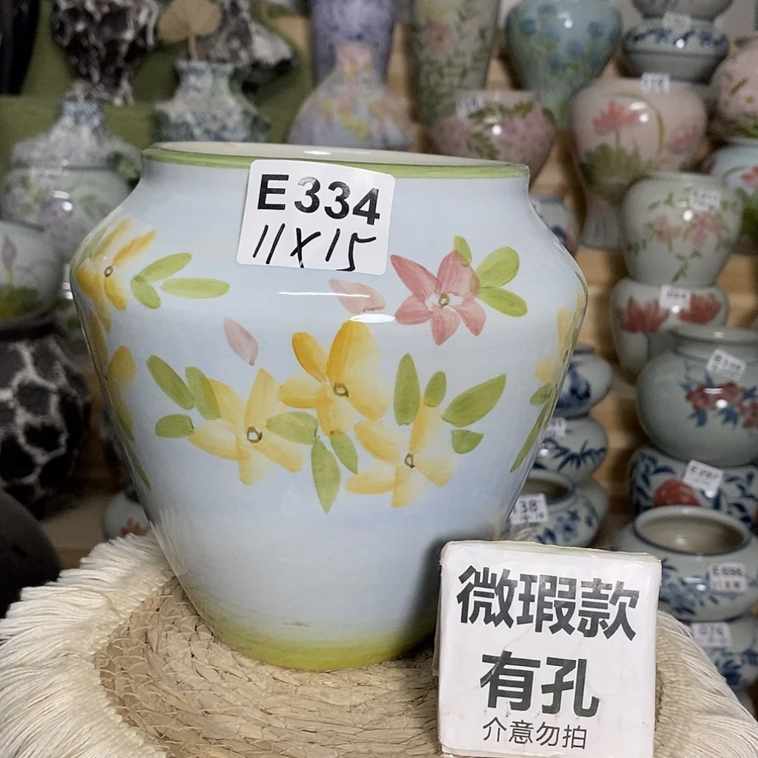 景德镇陶瓷花盆 E334 微瑕