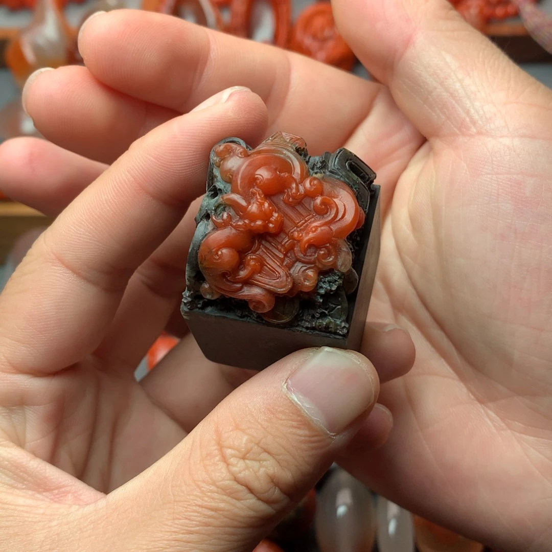 南红玛瑙未镶嵌1啊东寨老南红印章