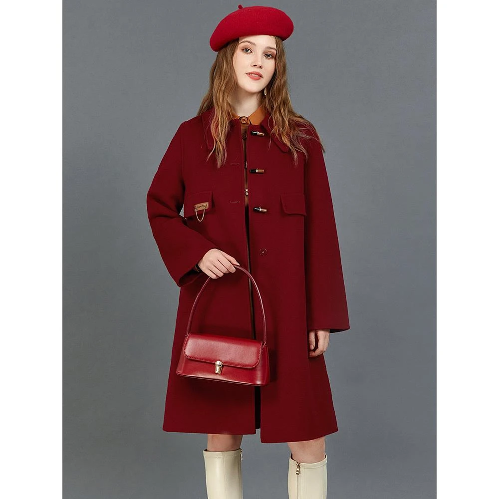 长款双面尼羊毛毛呢外套大衣女34HZ1E0470