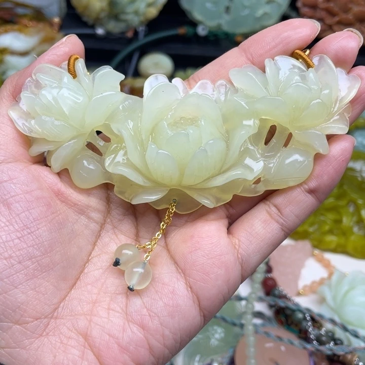 蛇纹石玉未镶嵌吊坠毛衣链锁骨链