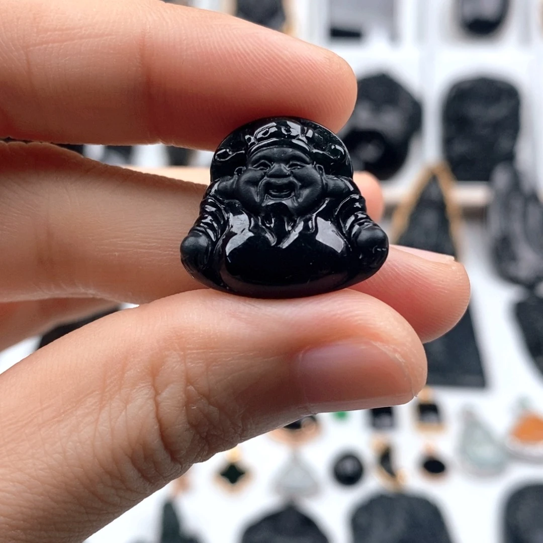 颈饰未镶嵌翡翠文财神