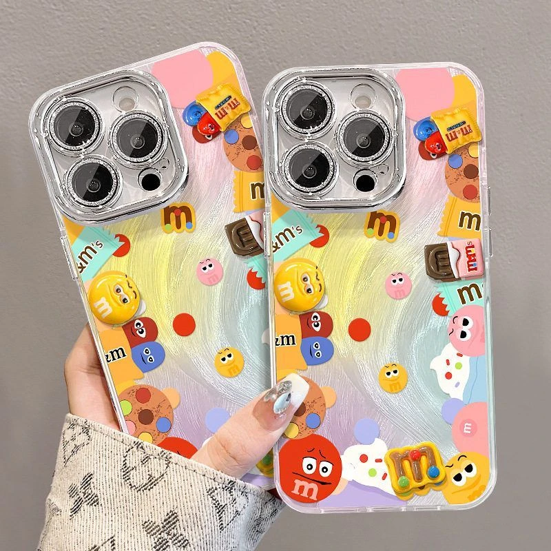 M豆公仔链条适用16手机壳15可爱mate60pro羽纱14防摔13