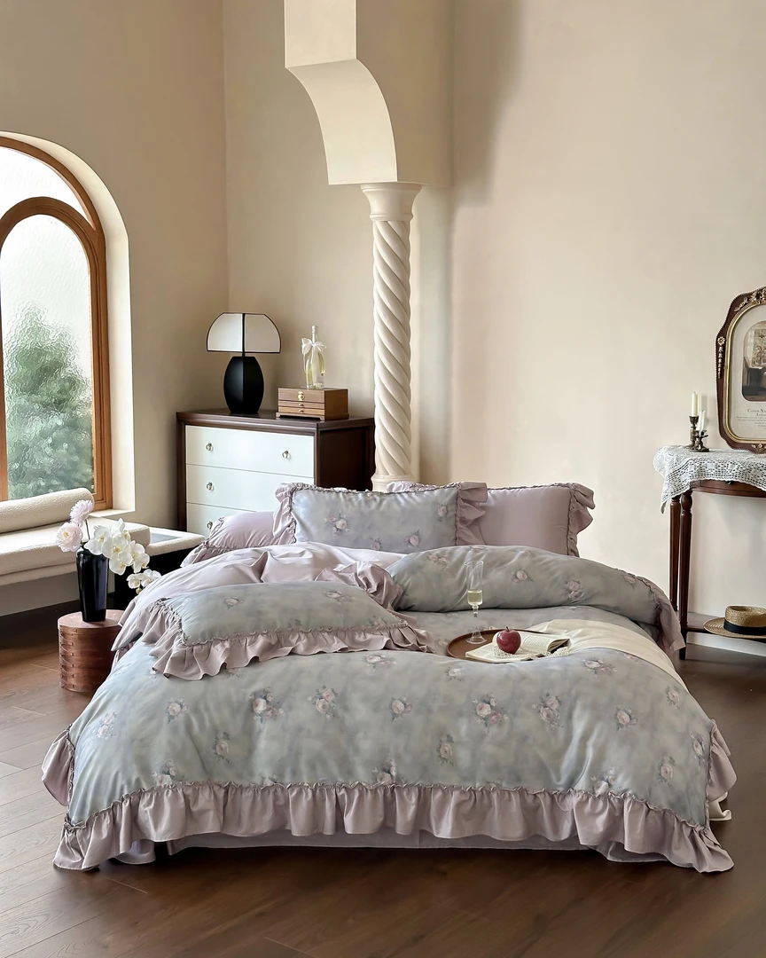 【L·W梨窝】全棉100支磨毛（丁香四件套）