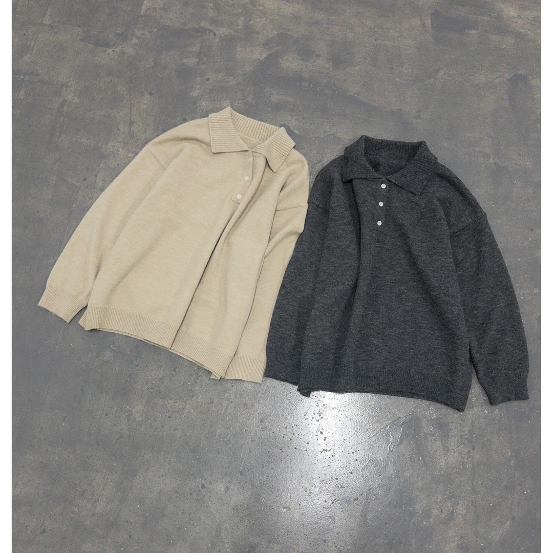 【针织系列】 慵懒基因 翻领百搭宽松舒适毛衣