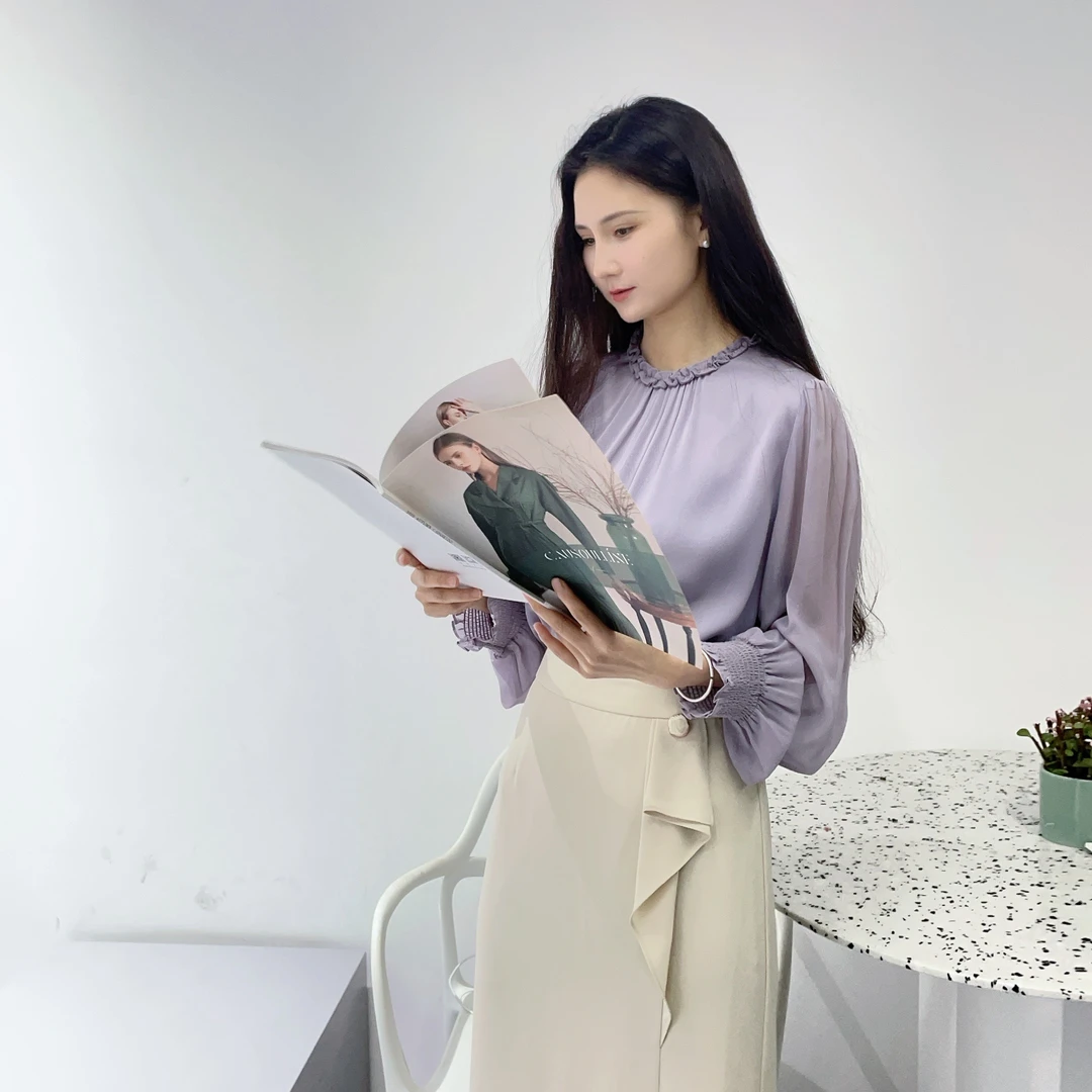 HIUOYA【夏季新品】设计感气质显瘦洋气衬衫24271021