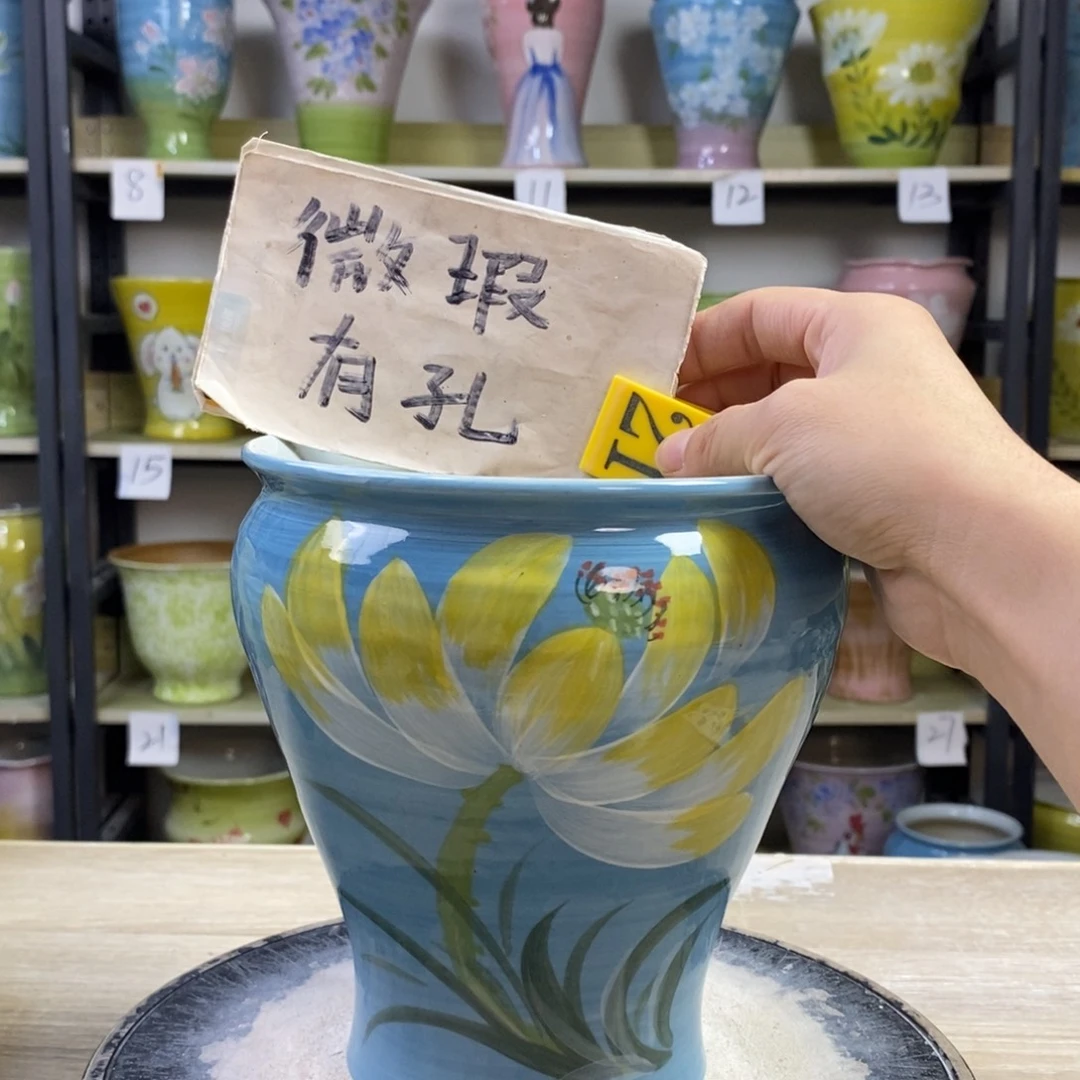 景德镇手工手绘陶瓷花盆