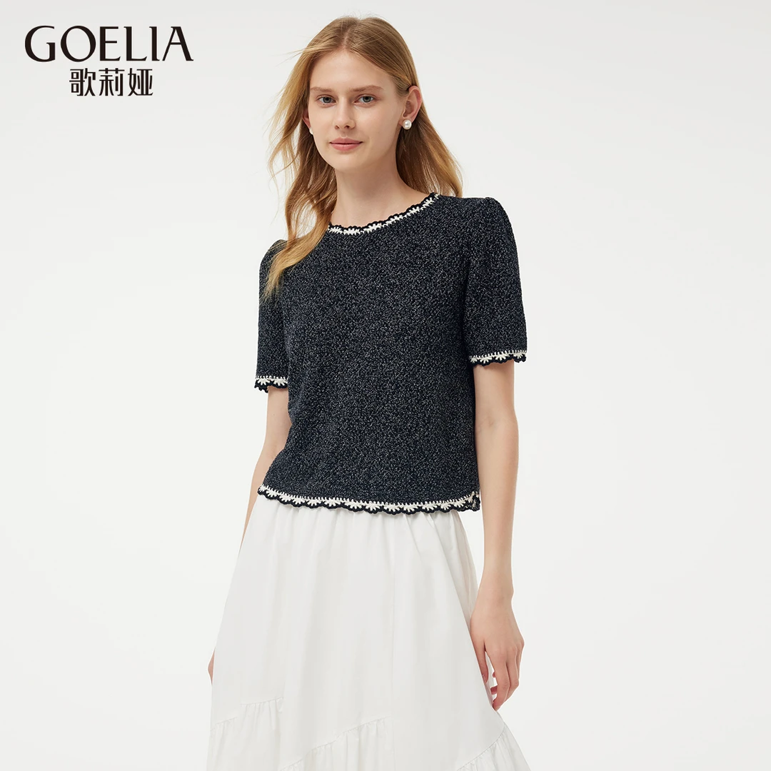 【商场同款】歌莉娅夏季优雅针织衫手钩欧若风1E4R5G010