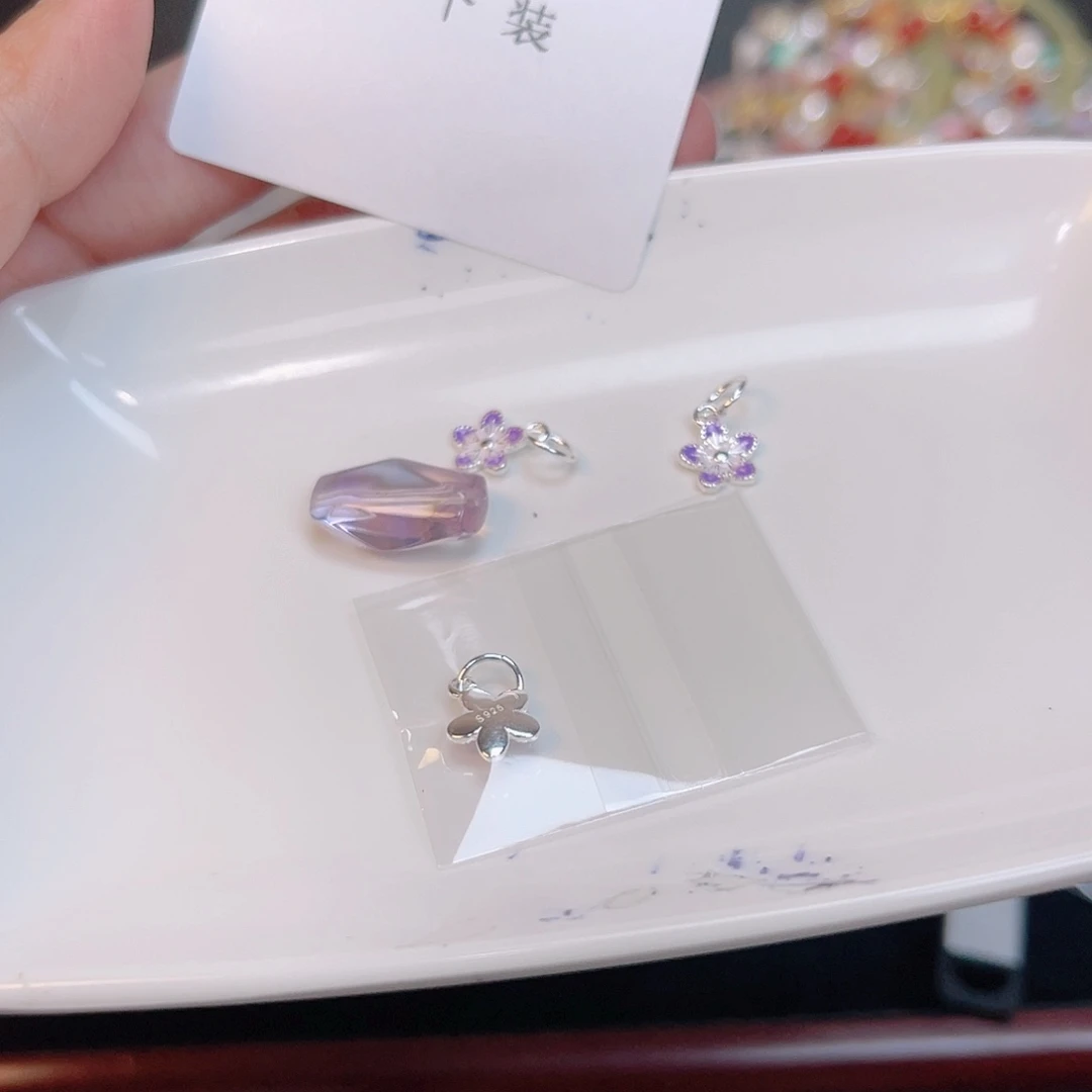 紫晶珠宝半成品银S925镶嵌86