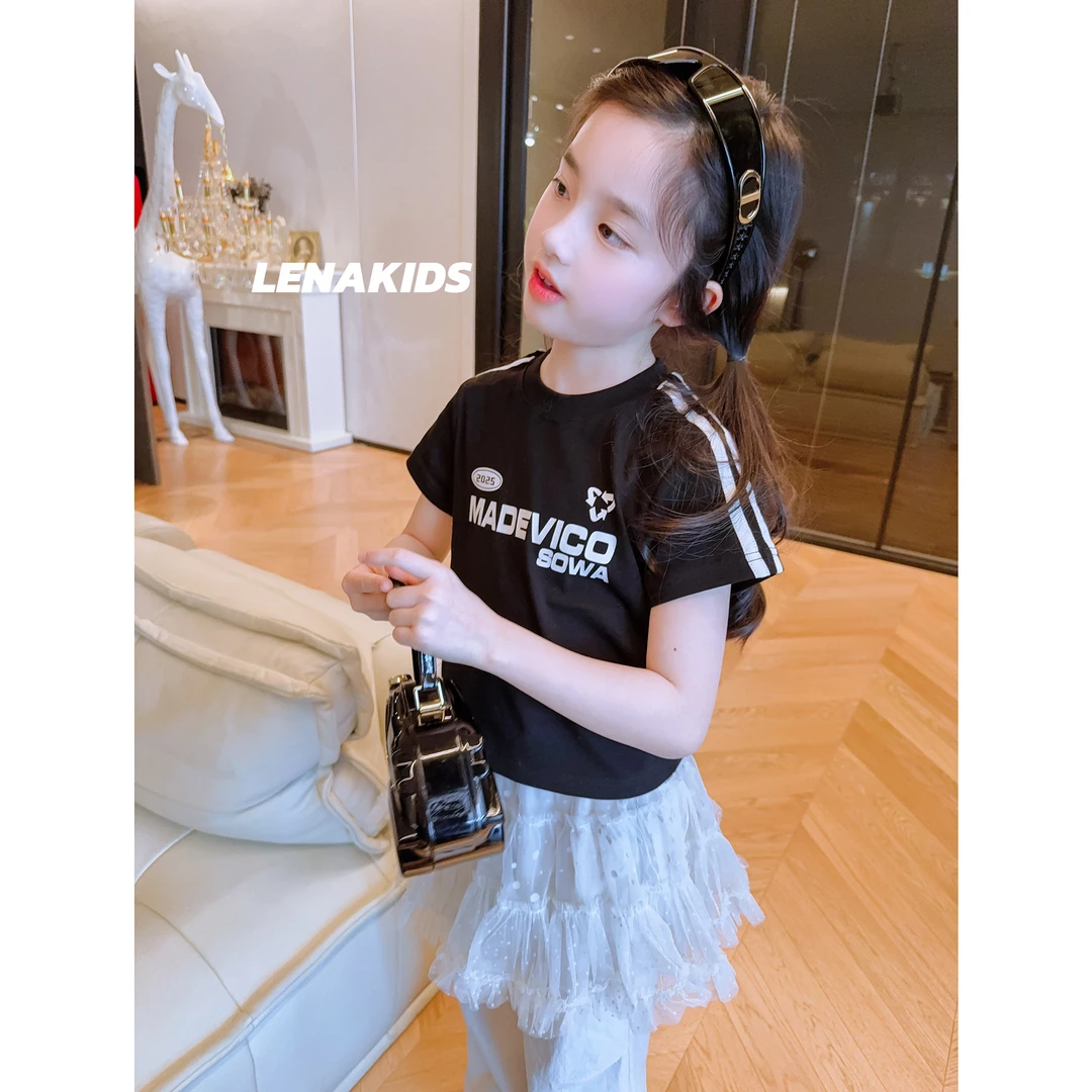 【现货】PP·Twinkle【春上新·洋气百搭字母T】时髦女宝T恤25022302