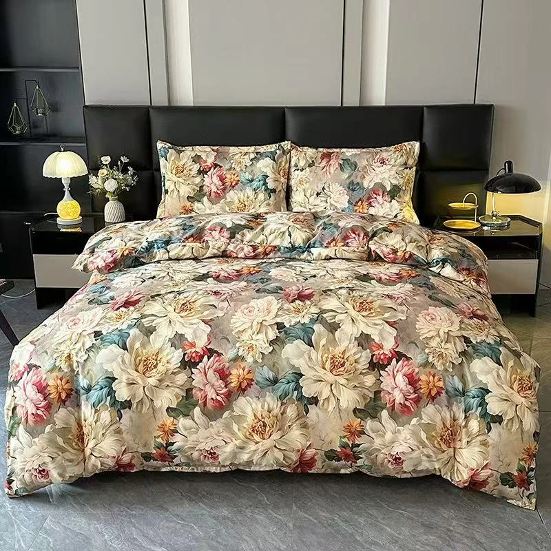 【小高百万补贴】高端A类母铂金棉四件套 大版花卉数码四件套