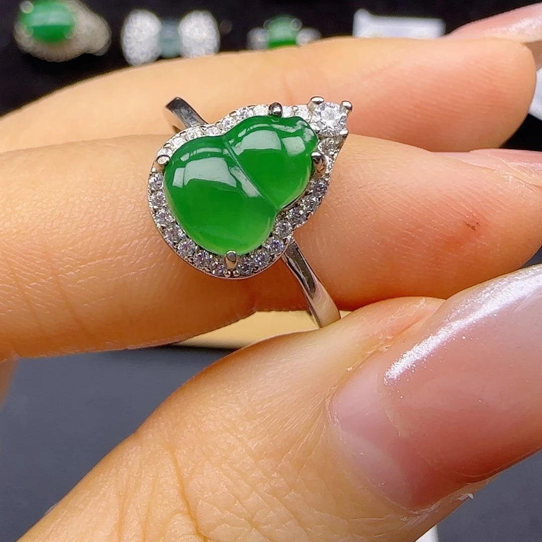 银S925镶嵌戒指翡翠