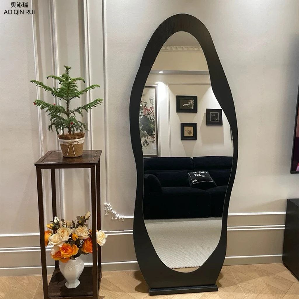 奥沁瑞中古全身镜落地镜家用高级感穿衣镜卧室服装店异形试衣镜子
