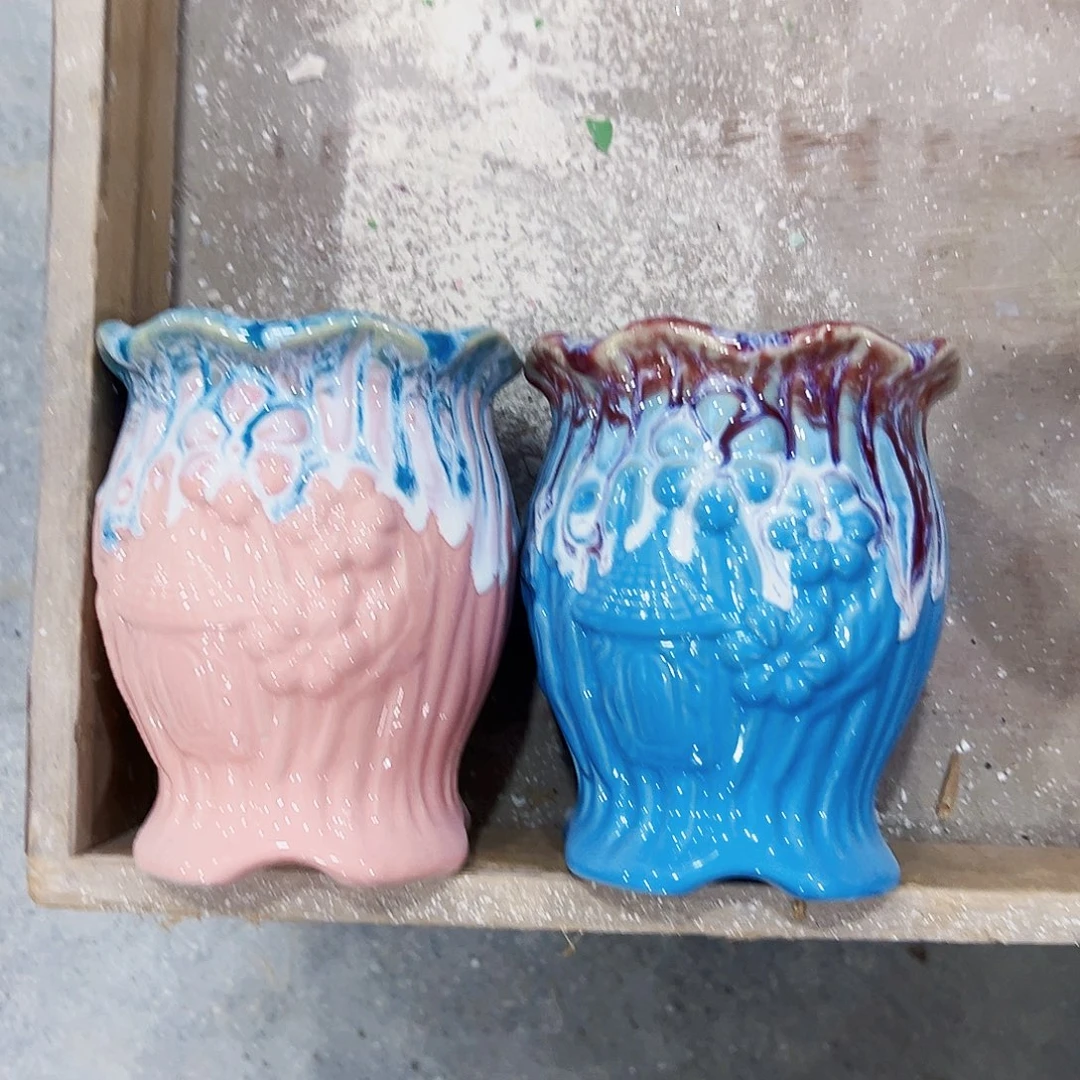 有孔外贸尾单陶瓷花盆凑10米包邮