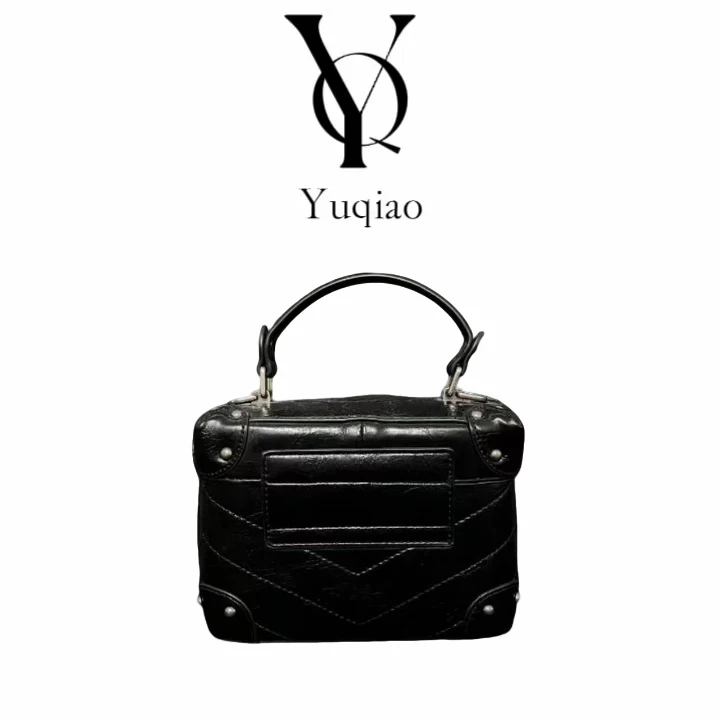 盒子包女2025新款时尚气质高级质感斜挎包7379黑色