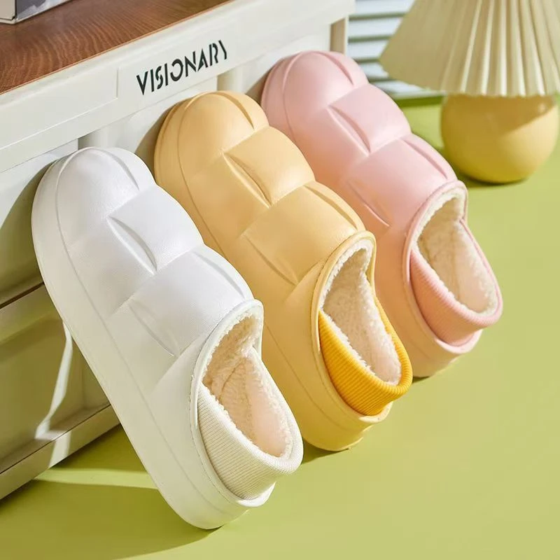 秋冬季女式新款包跟棉拖保暖棉拖防水eva情侣拖鞋居家棉拖鞋