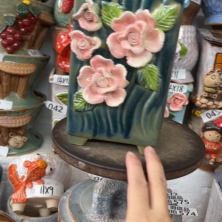 紫砂花盆粗陶材质多肉花盆
