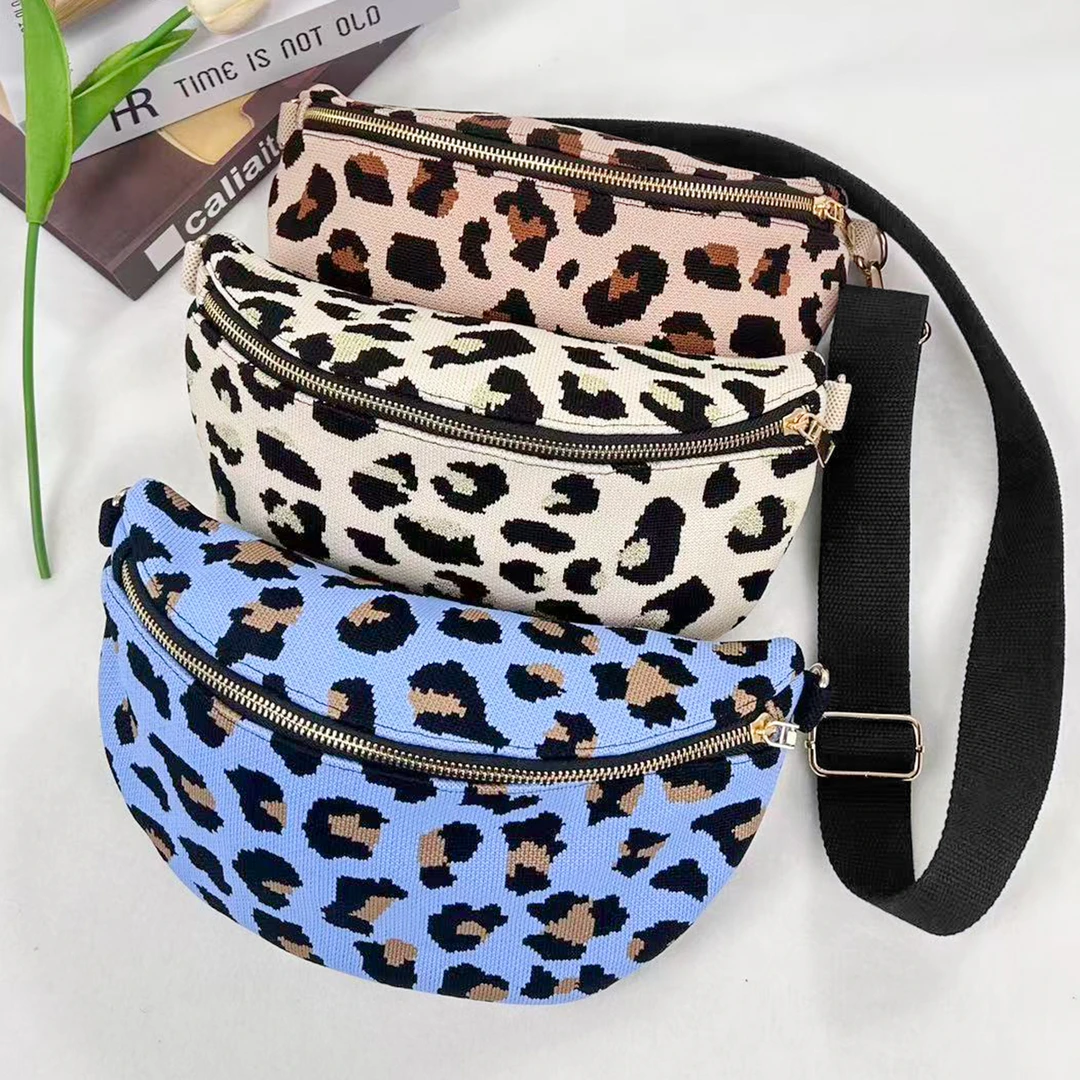 单肩豹纹便携款网红百搭多层胸包肩包简约时尚韩版休闲