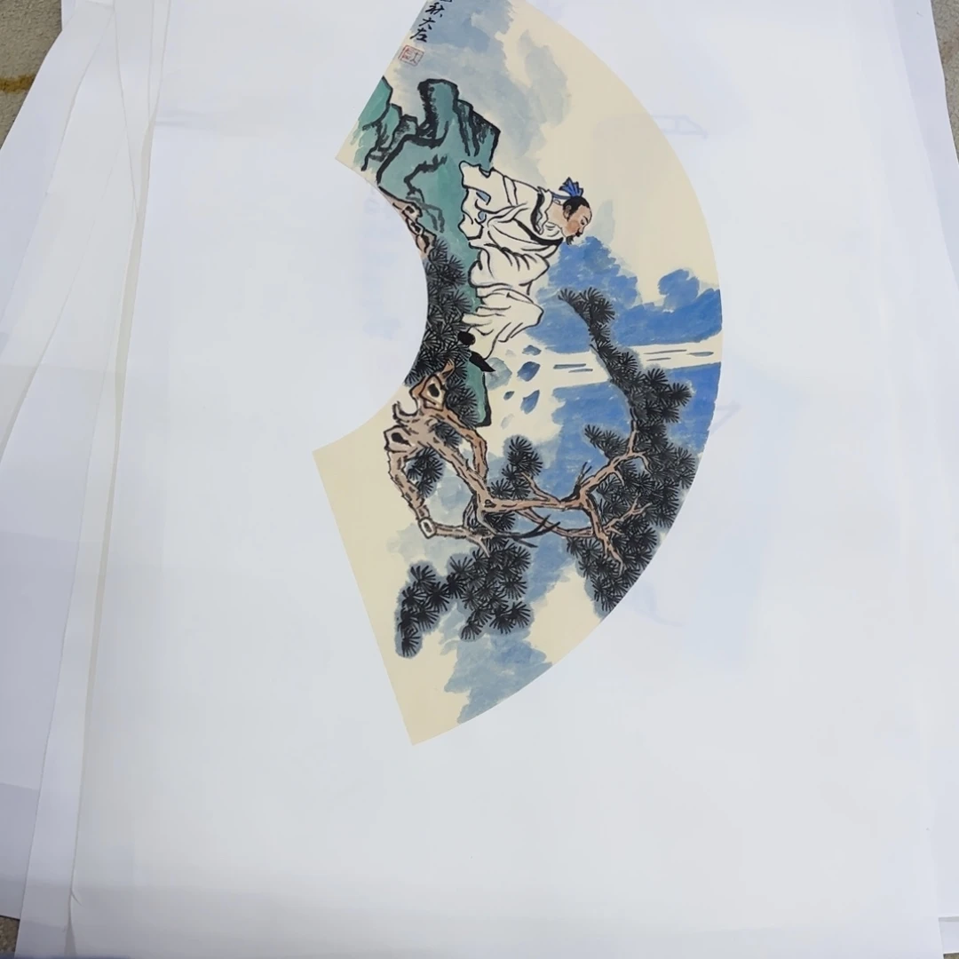 国画左庭强扇面艺